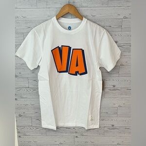 Vast Life Men's Small Vibrant Orange Graphic White Short Sleeve Tee Shirt